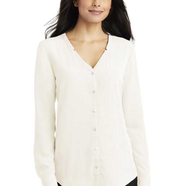 Ladies Long Sleeve Button Front Blouse Thumbnail