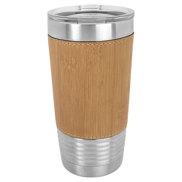20 oz. Laserable Leatherette Polar Camel Tumbler with Clear Lid Thumbnail